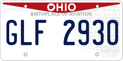 OH license plate GLF2930