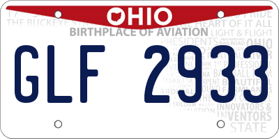 OH license plate GLF2933