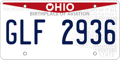 OH license plate GLF2936