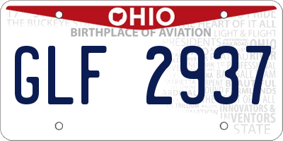 OH license plate GLF2937