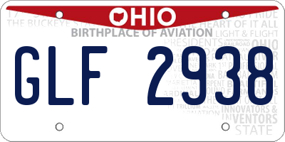 OH license plate GLF2938