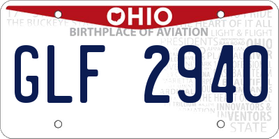 OH license plate GLF2940
