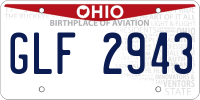 OH license plate GLF2943