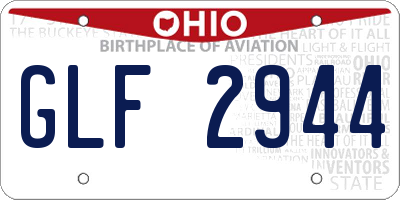 OH license plate GLF2944