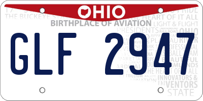 OH license plate GLF2947