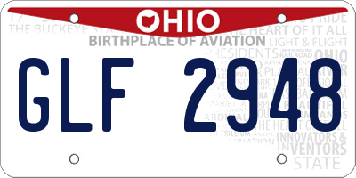 OH license plate GLF2948