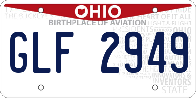 OH license plate GLF2949