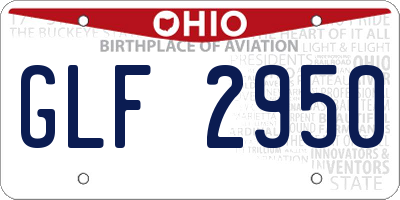 OH license plate GLF2950