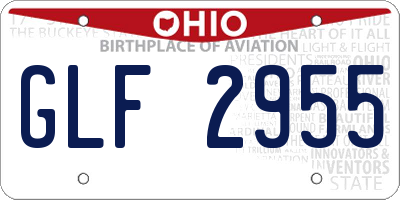 OH license plate GLF2955