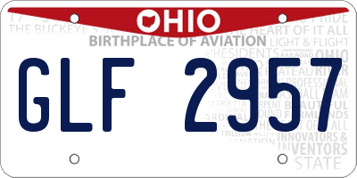 OH license plate GLF2957