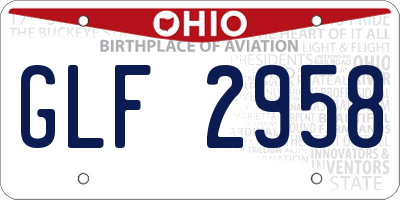 OH license plate GLF2958