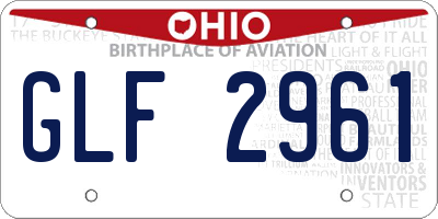 OH license plate GLF2961