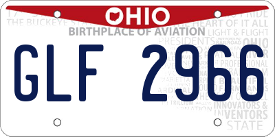 OH license plate GLF2966