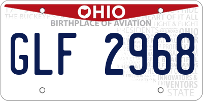 OH license plate GLF2968