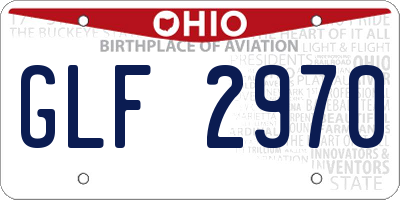 OH license plate GLF2970