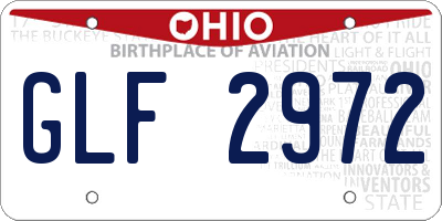 OH license plate GLF2972