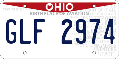 OH license plate GLF2974