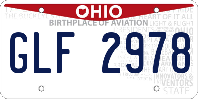 OH license plate GLF2978