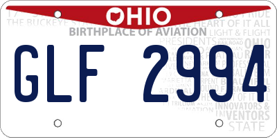 OH license plate GLF2994