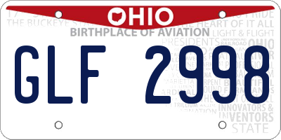 OH license plate GLF2998