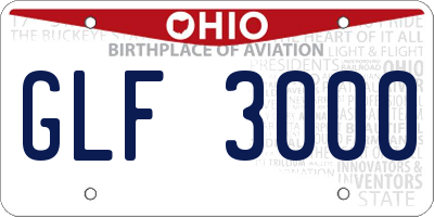 OH license plate GLF3000