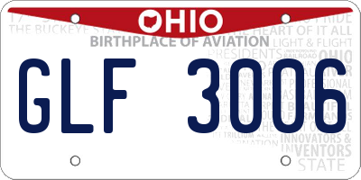 OH license plate GLF3006