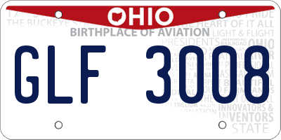 OH license plate GLF3008