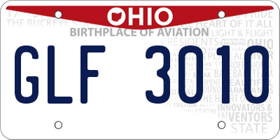 OH license plate GLF3010