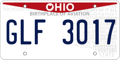 OH license plate GLF3017