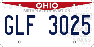 OH license plate GLF3025