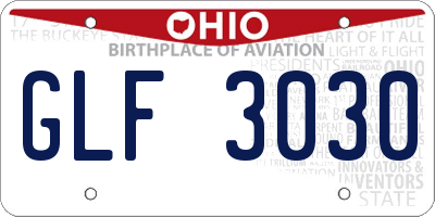 OH license plate GLF3030