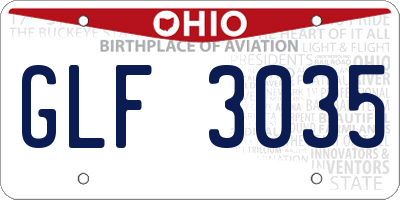 OH license plate GLF3035