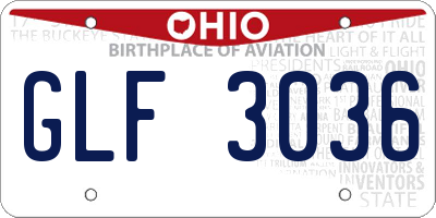 OH license plate GLF3036