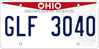 OH license plate GLF3040