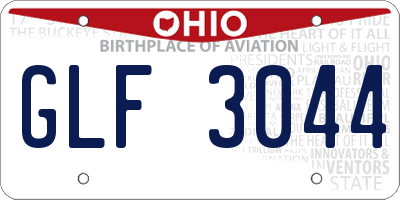 OH license plate GLF3044