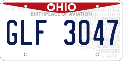 OH license plate GLF3047