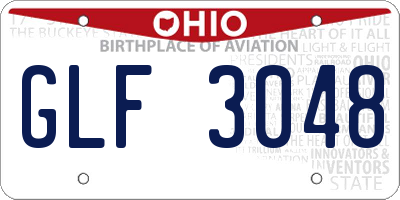 OH license plate GLF3048