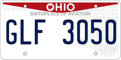 OH license plate GLF3050