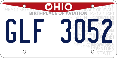 OH license plate GLF3052