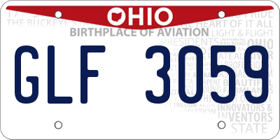 OH license plate GLF3059