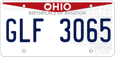 OH license plate GLF3065