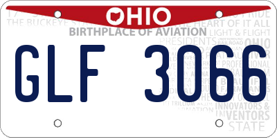 OH license plate GLF3066