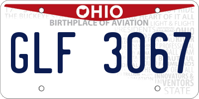 OH license plate GLF3067