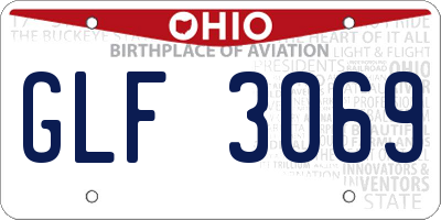OH license plate GLF3069