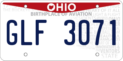 OH license plate GLF3071