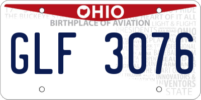OH license plate GLF3076