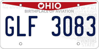 OH license plate GLF3083