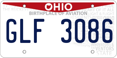 OH license plate GLF3086