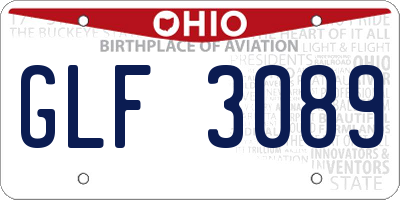 OH license plate GLF3089