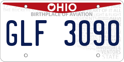 OH license plate GLF3090